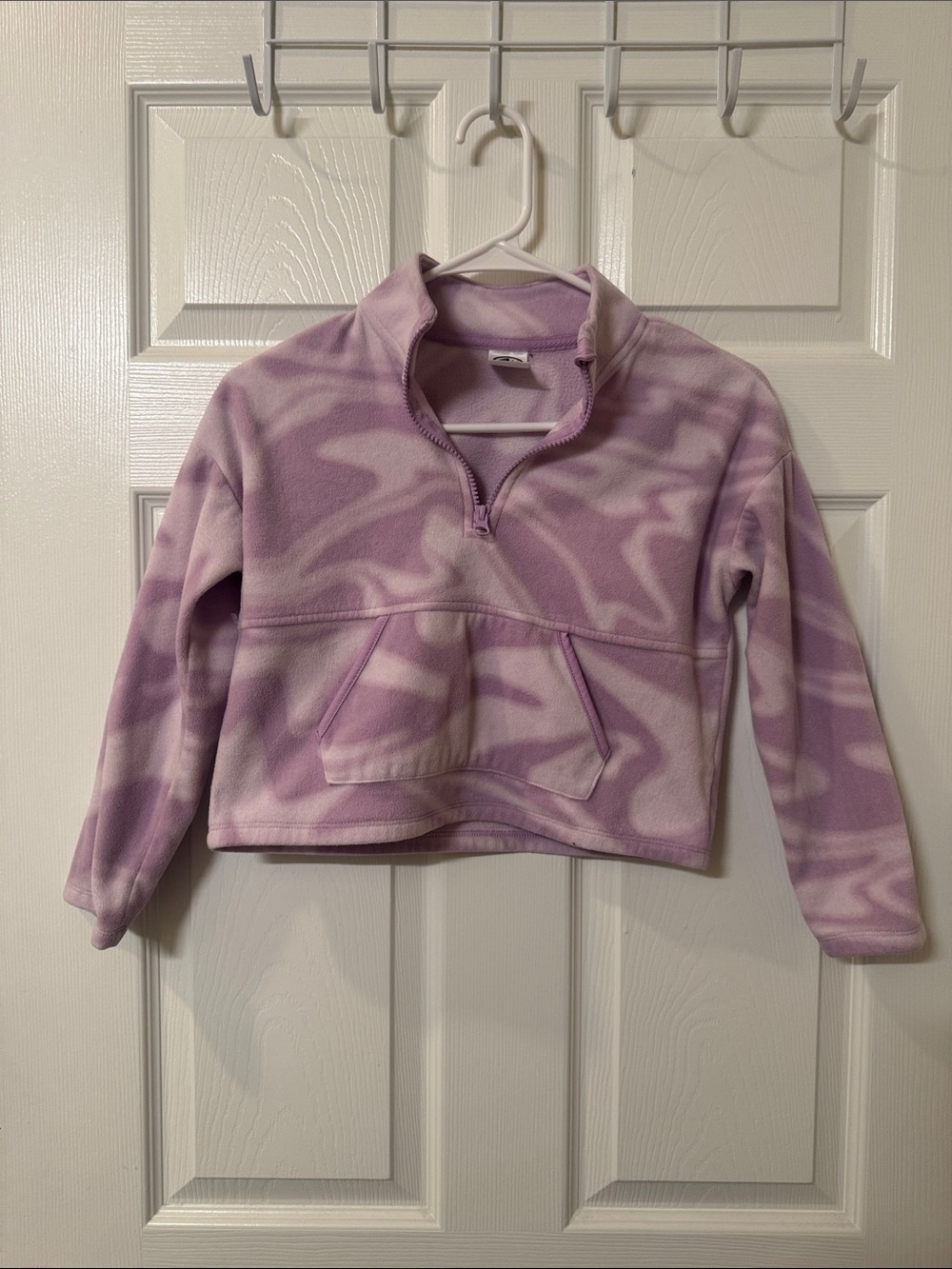Kids Athletic Works Lavender Camouflage Half-Zip Fleece Pullover